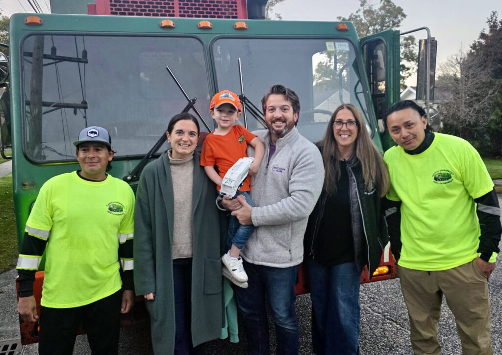 East Islip’s Kieran turned 4 and his favorite garbage truck crew came to the party
